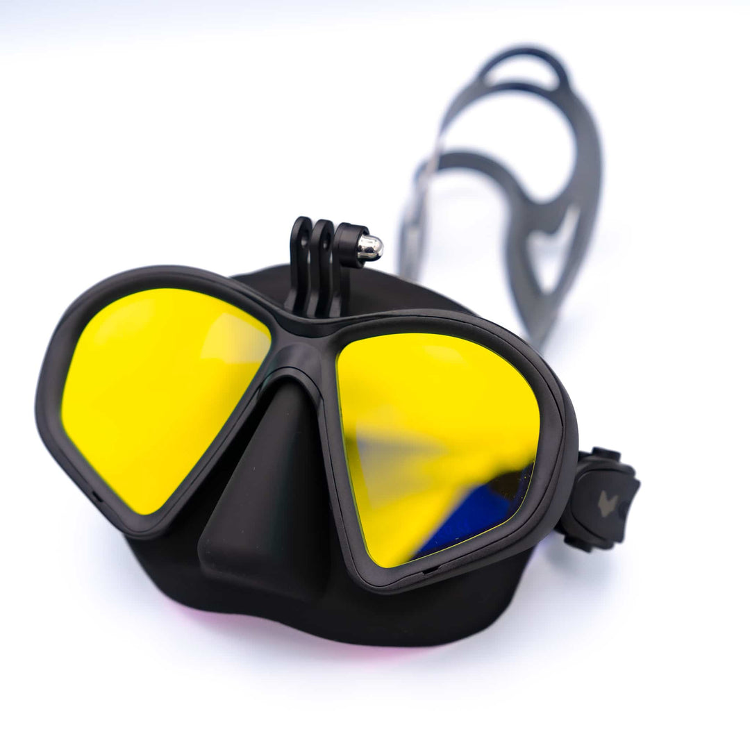 【UMMYフリーフィッティング】UMMY ダイビングマスク Shot(ショット) 全3色 GoProマウント付き