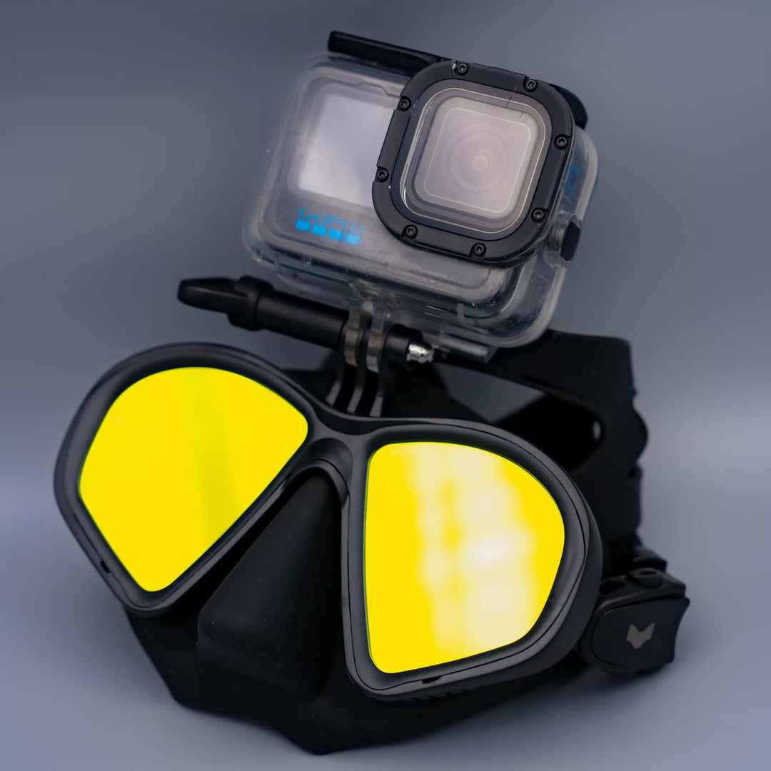 【UMMYフリーフィッティング】UMMY ダイビングマスク Shot(ショット) 全3色 GoProマウント付き