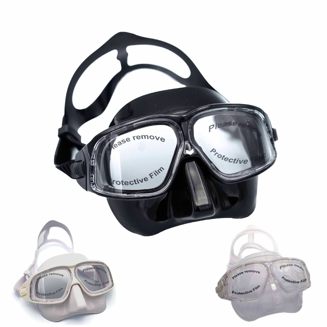 UMMY自由潜水面罩沙滩+全3色黑色白色透明自由潜水皮肤潜水浮潜潜水