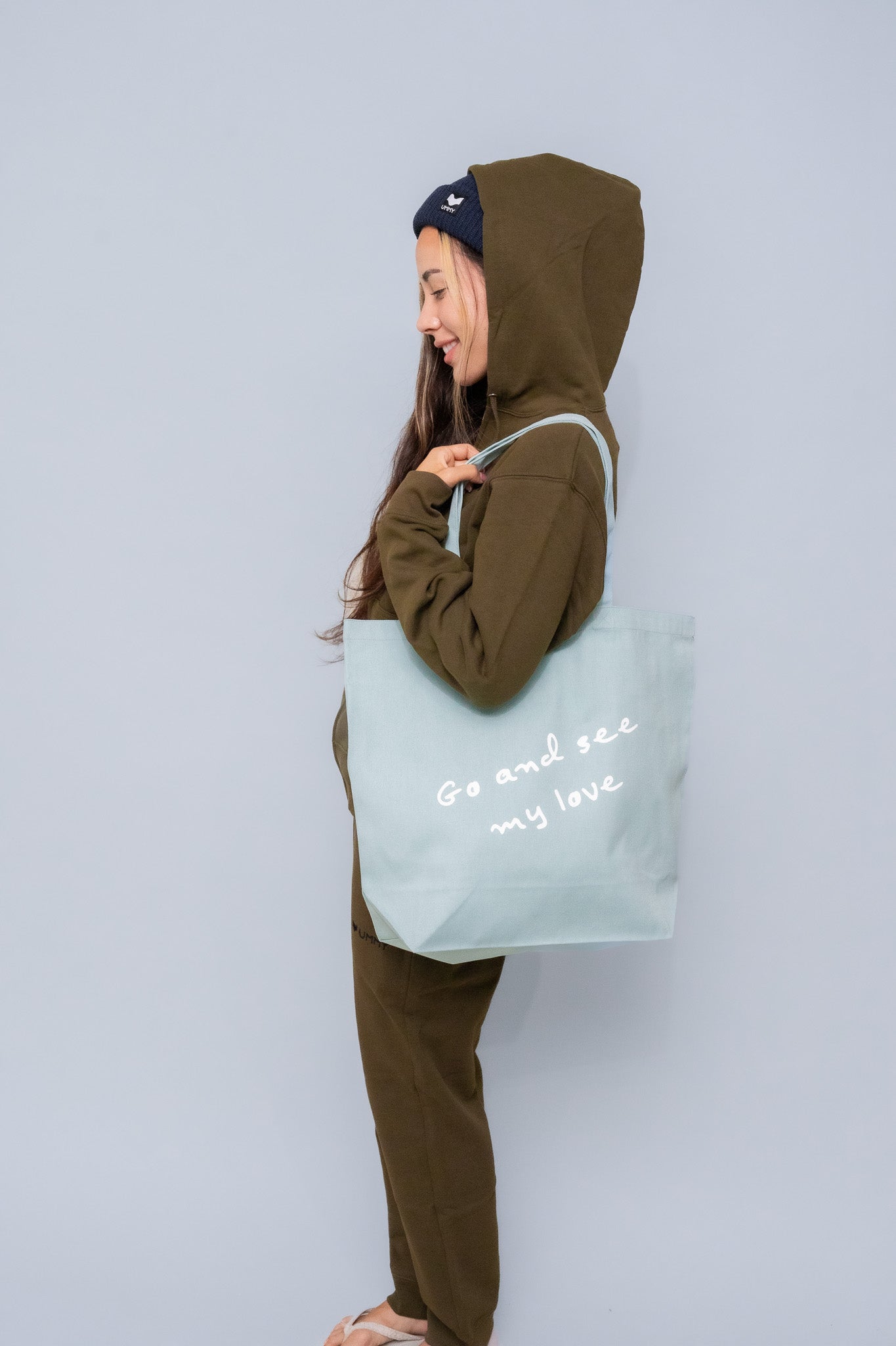 UMMY キャンバストートバッグ 2サイズ Go and see my love