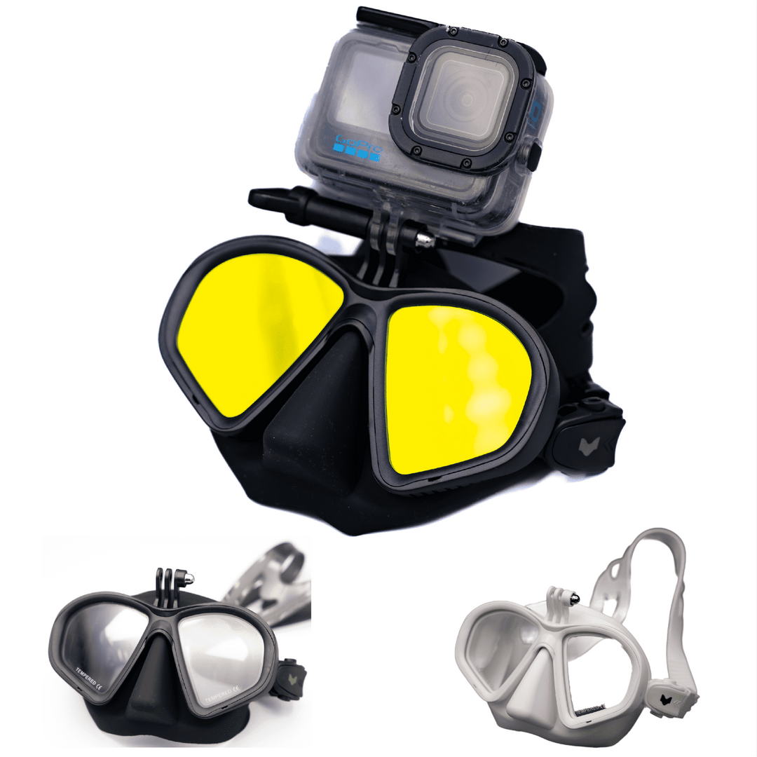 UMMY ダイビングマスク Shot（ショット） 全3色 GoProマウント付き フリーダイビング スピアフィッシング 魚突き スキンダイビング シュノーケリング